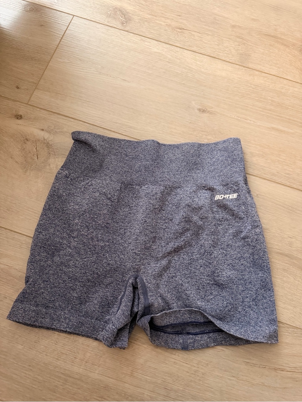 Bo&Tee salt and pepper blue High-Waist Seamless Women’s Shorts